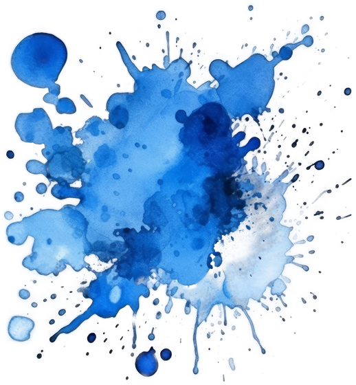 Blue watercolor splash cut out